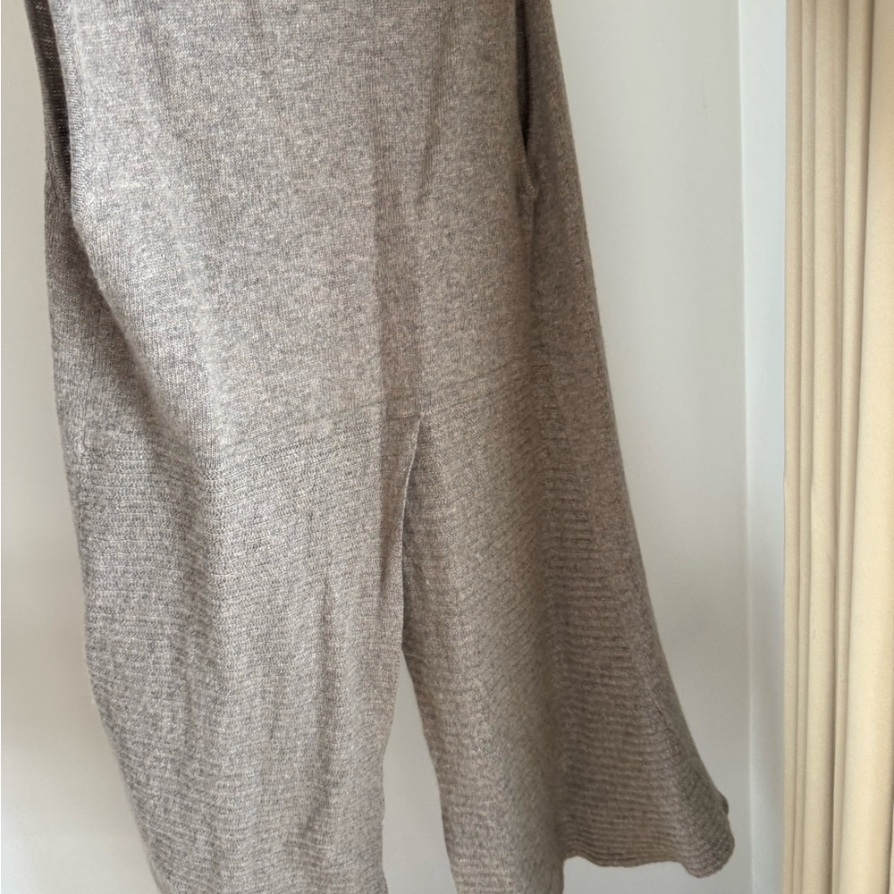 Max Studio Cream Open-Front Ribbed-Trim vest - Picture 4 of 5